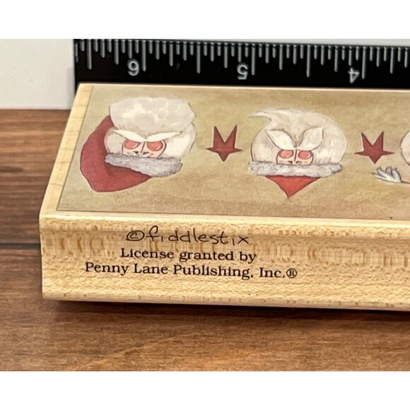 80360 Santa & Stars Wood Rubber Stamp STAMPS HAPPEN FIDDLESTIX PENNY LANE - Picture 3 of 5
